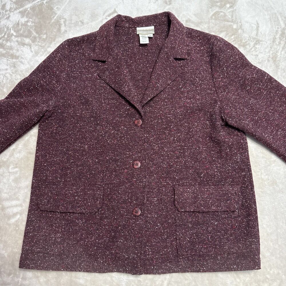 Coldwater Creek Tweed Blazer Jacket Size 12 Wool Blend